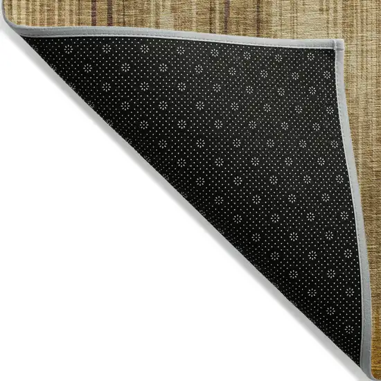 Copper And Brown Striped Washable Indoor Outdoor Area Rug Photo 4