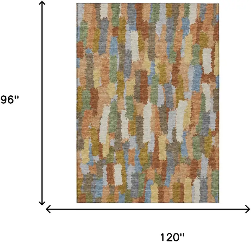 Copper And Chocolate Striped Washable Indoor Outdoor Area Rug Photo 6