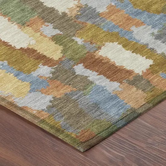 Copper And Chocolate Striped Washable Indoor Outdoor Area Rug Photo 9