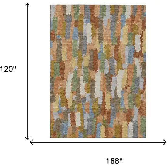 Copper And Chocolate Striped Washable Indoor Outdoor Area Rug Photo 6