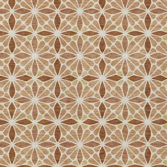 Copper And Gold Geometric Washable Indoor Outdoor Area Rug Photo 2