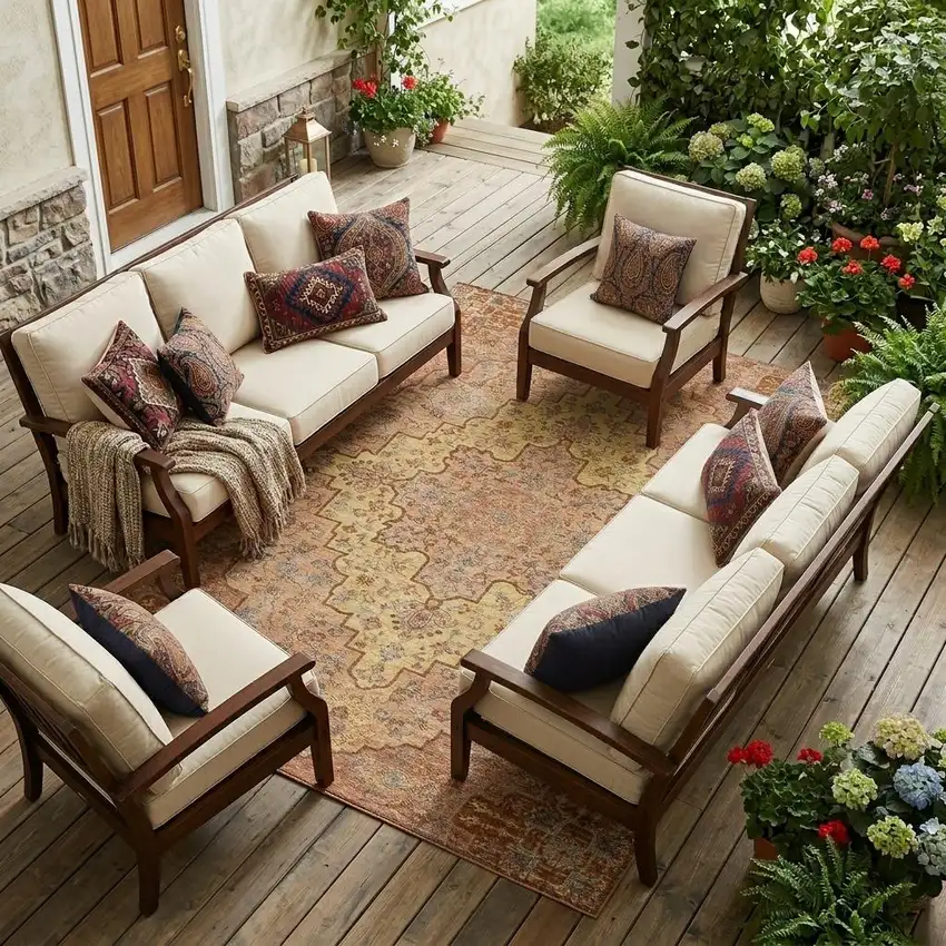 Copper And Gold Medallion Washable Indoor Outdoor Area Rug Photo 1