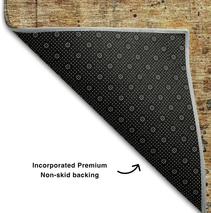 Copper And Gray Abstract Washable Area Rug With UV Protection Photo 4