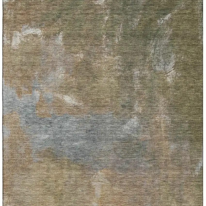 Copper And Gray Abstract Washable Area Rug With UV Protection Photo 4