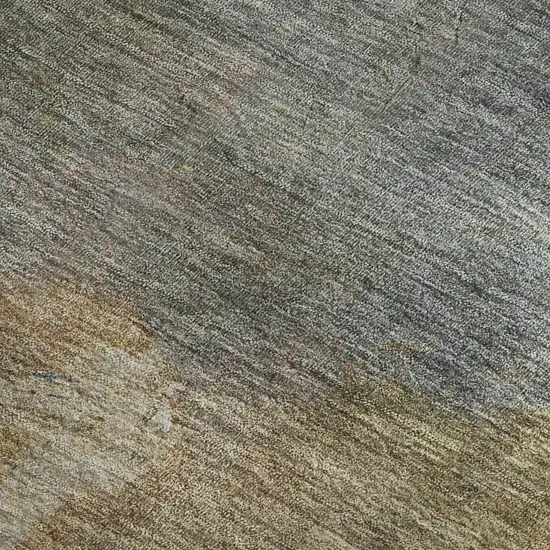 Copper And Gray Abstract Washable Area Rug With UV Protection Photo 3