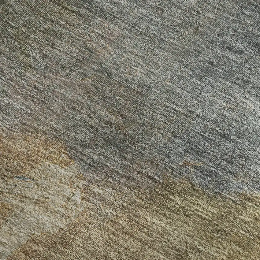 Copper And Gray Abstract Washable Area Rug With UV Protection Photo 3