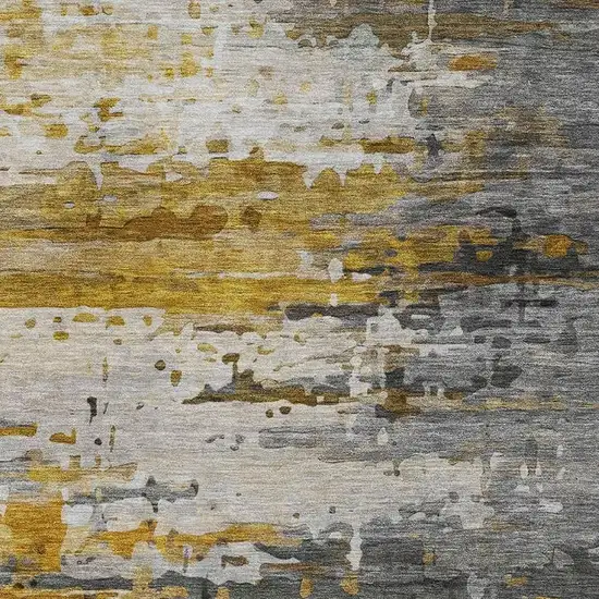 Copper And Gray Abstract Washable Area Rug With UV Protection Photo 7