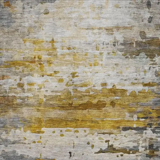 Copper And Gray Abstract Washable Area Rug With UV Protection Photo 3