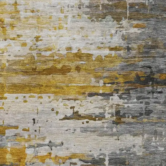 Copper And Gray Abstract Washable Area Rug With UV Protection Photo 7