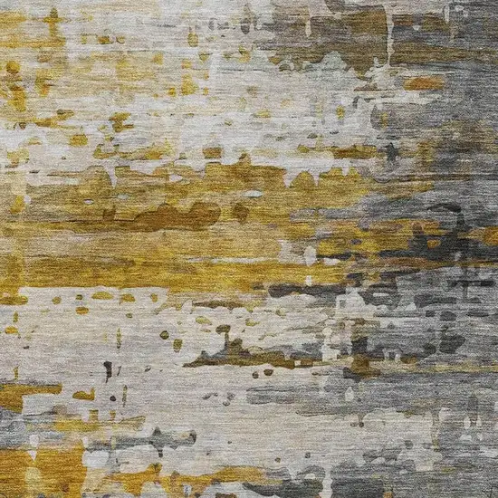 Copper And Gray Abstract Washable Area Rug With UV Protection Photo 3