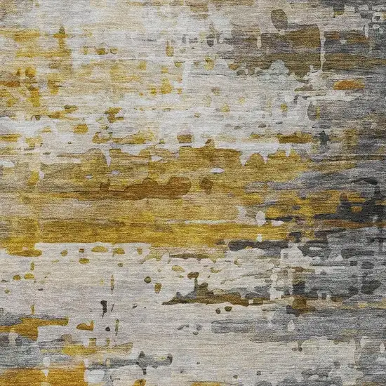 Copper And Gray Abstract Washable Area Rug With UV Protection Photo 3