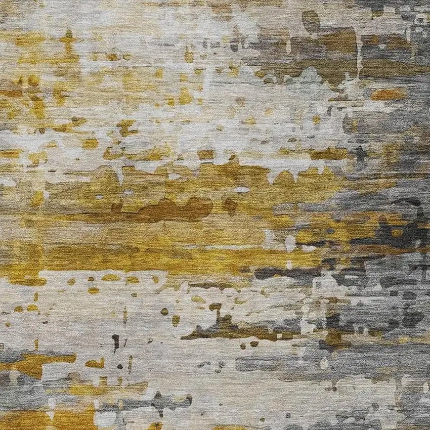 Copper And Gray Abstract Washable Area Rug With UV Protection Photo 3