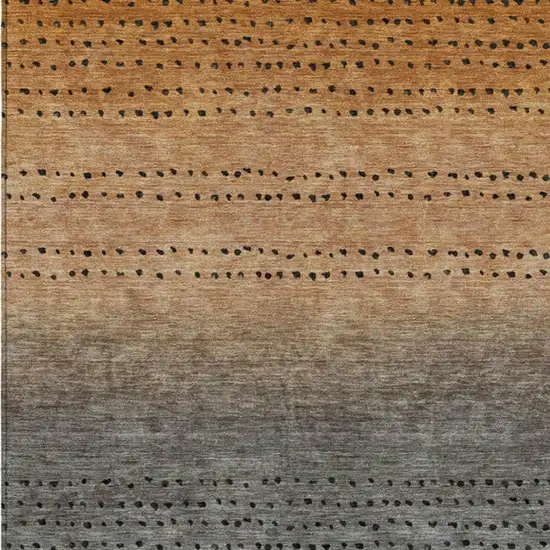 Copper And Gray Abstract Washable Indoor Outdoor Area Rug Photo 3