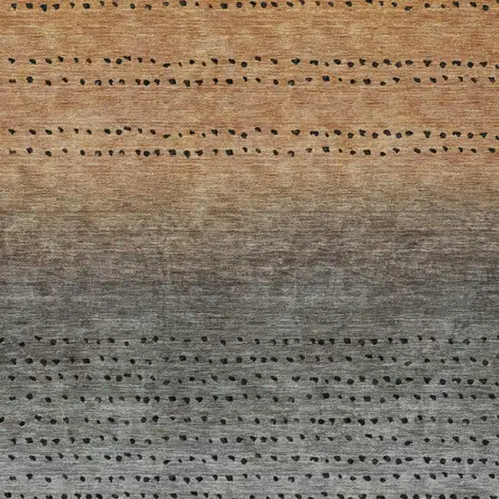 Copper And Gray Abstract Washable Indoor Outdoor Area Rug Photo 3