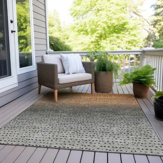 Copper And Gray Abstract Washable Indoor Outdoor Area Rug Photo 8