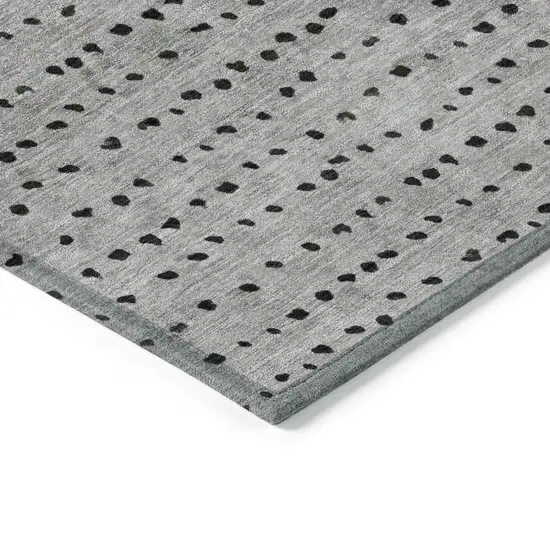 Copper And Gray Abstract Washable Indoor Outdoor Area Rug Photo 9