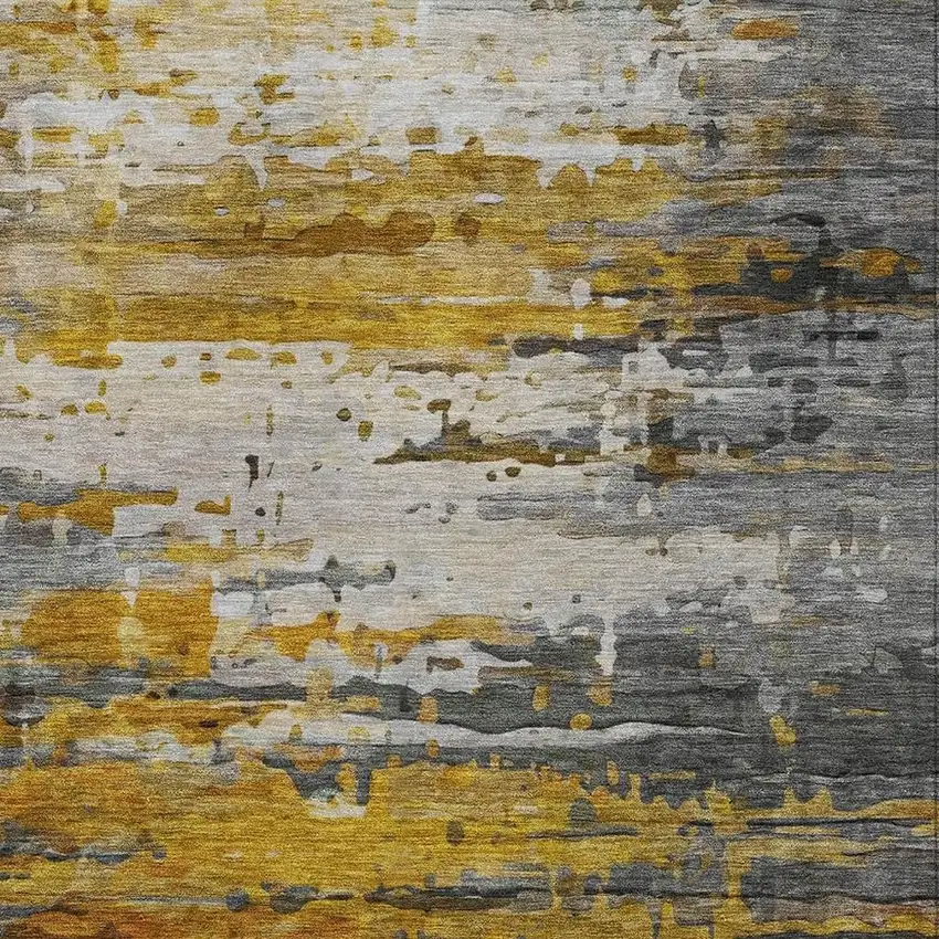 Copper And Gray Abstract Washable Indoor Outdoor Area Rug Photo 3