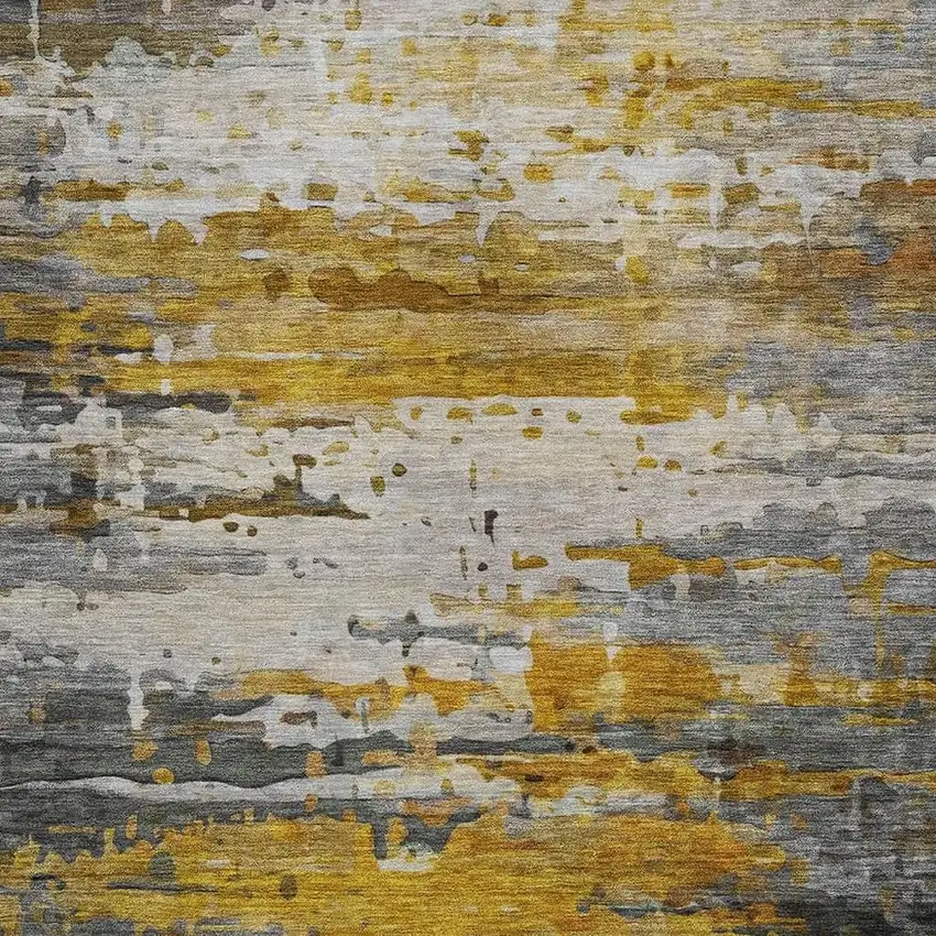 Copper And Gray Abstract Washable Indoor Outdoor Area Rug Photo 3