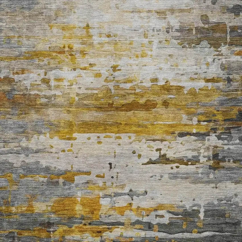 Copper And Gray Abstract Washable Indoor Outdoor Area Rug Photo 8