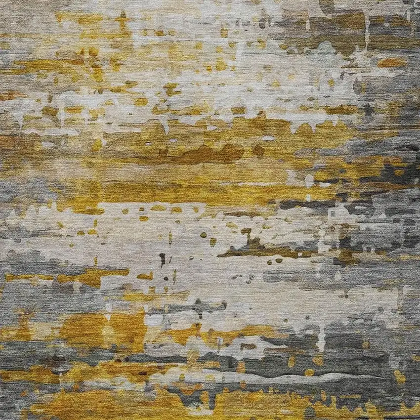 Copper And Gray Abstract Washable Indoor Outdoor Area Rug Photo 3