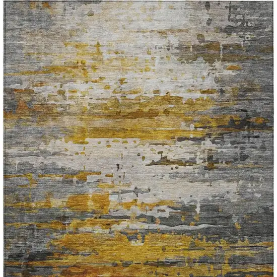 Copper And Gray Abstract Washable Indoor Outdoor Area Rug Photo 6