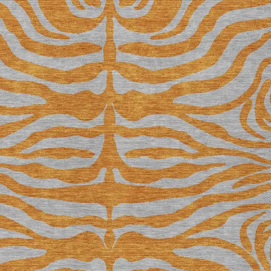 Copper And Gray Animal Print Washable Indoor Outdoor Area Rug Photo 5
