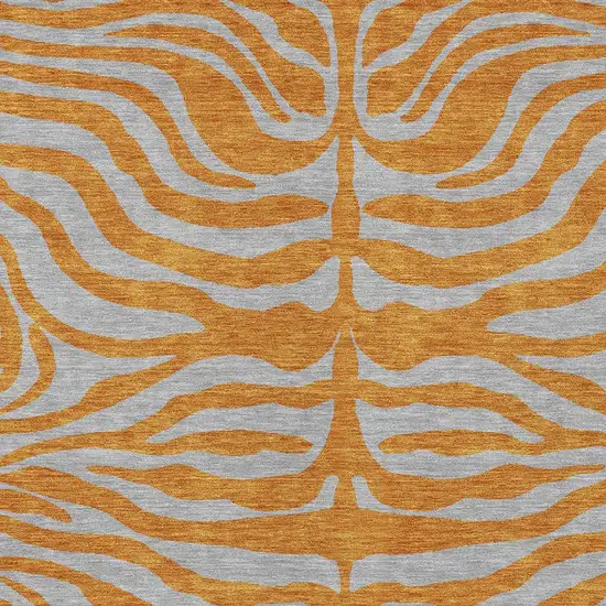 Copper And Gray Animal Print Washable Indoor Outdoor Area Rug Photo 5