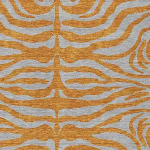 Photo of Copper And Gray Animal Print Washable Indoor Outdoor Area Rug