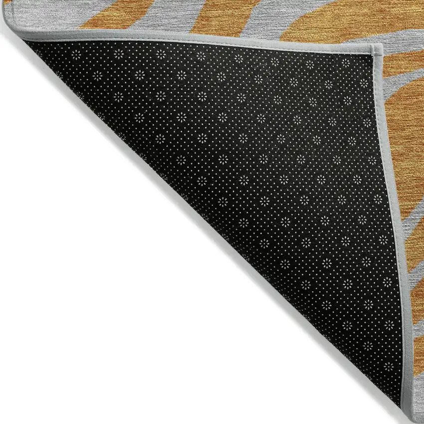Copper And Gray Animal Print Washable Indoor Outdoor Area Rug Photo 3