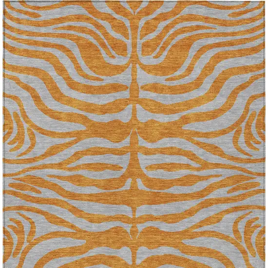 Copper And Gray Animal Print Washable Indoor Outdoor Area Rug Photo 6