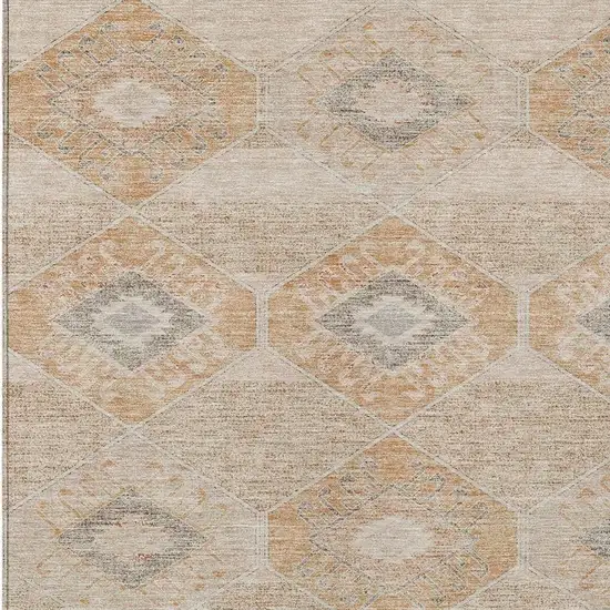 Copper And Gray Aztec Washable Indoor Outdoor Area Rug Photo 4