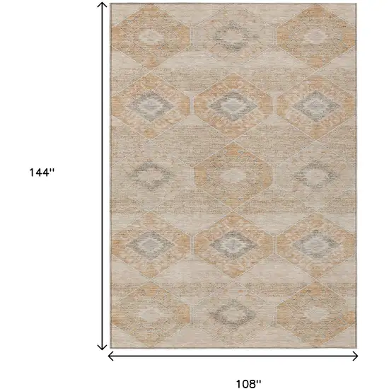 Copper And Gray Aztec Washable Indoor Outdoor Area Rug Photo 9