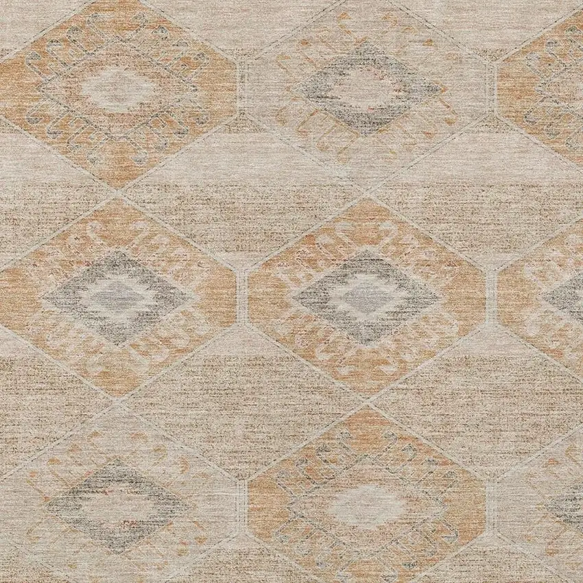 Copper And Gray Aztec Washable Indoor Outdoor Area Rug Photo 4