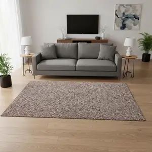 Photo of Copper And Gray Floral Washable Area Rug With UV Protection