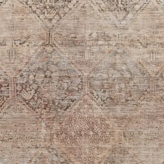 Copper And Gray Geometric Washable Area Rug With UV Protection Photo 2