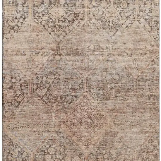 Copper And Gray Geometric Washable Area Rug With UV Protection Photo 3