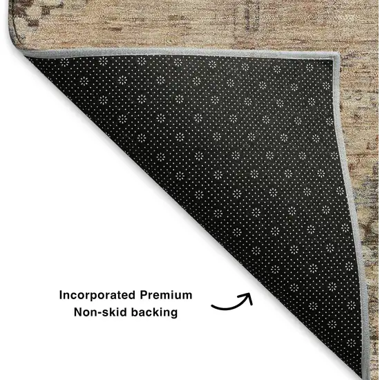 Copper And Gray Geometric Washable Area Rug With UV Protection Photo 6