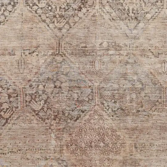 Copper And Gray Geometric Washable Area Rug With UV Protection Photo 2