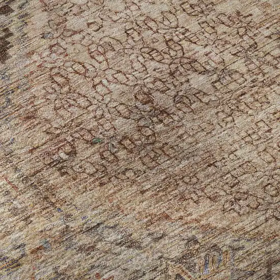 Copper And Gray Geometric Washable Area Rug With UV Protection Photo 9