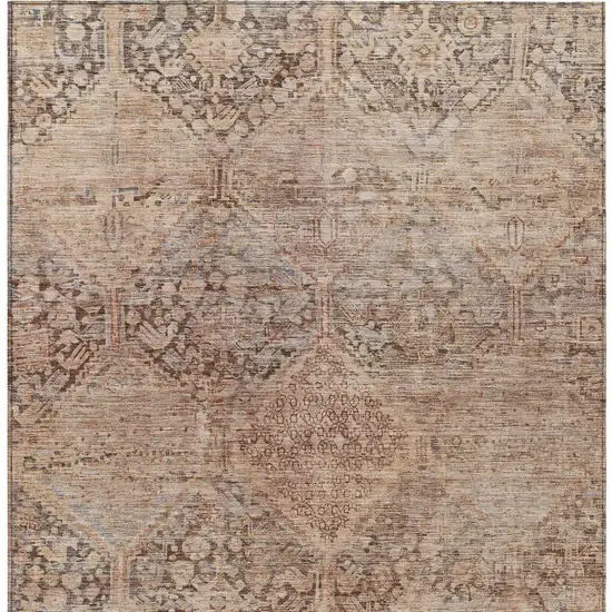 Copper And Gray Geometric Washable Indoor Outdoor Area Rug Photo 8