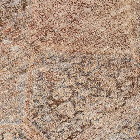 Copper And Gray Geometric Washable Indoor Outdoor Area Rug Photo 9