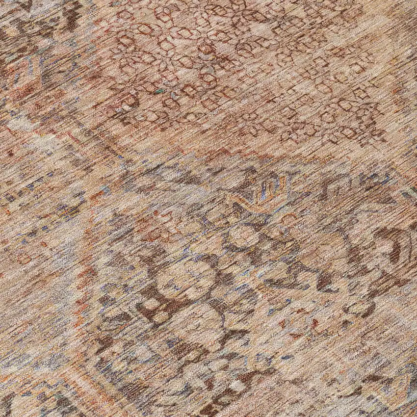 Copper And Gray Geometric Washable Indoor Outdoor Area Rug Photo 9