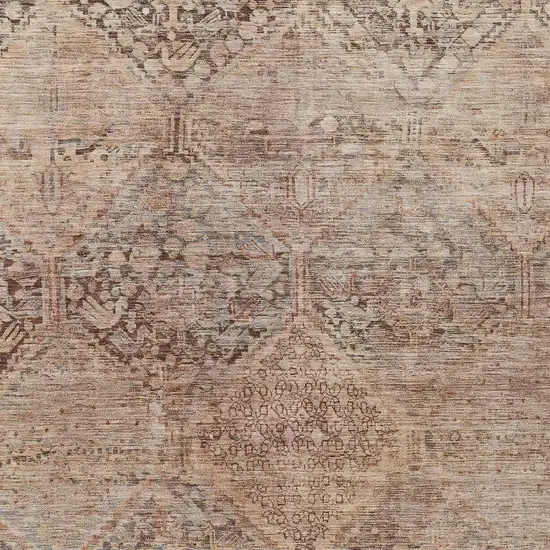 Copper And Gray Geometric Washable Indoor Outdoor Area Rug Photo 3