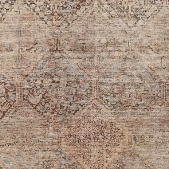 Copper And Gray Geometric Washable Indoor Outdoor Area Rug Photo 4