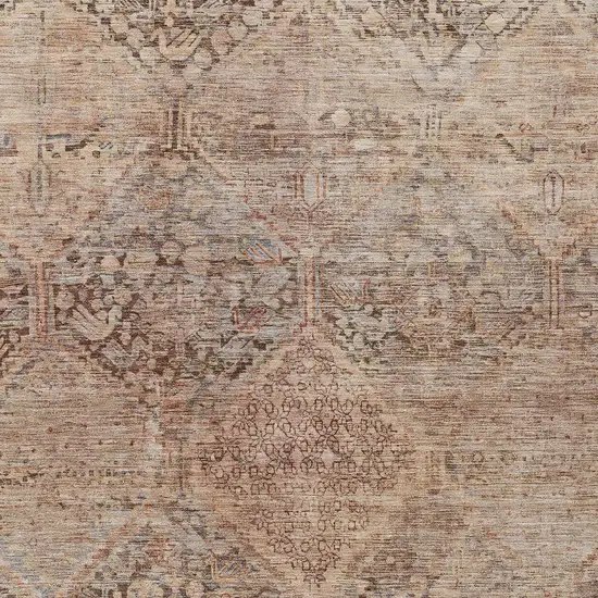 Copper And Gray Geometric Washable Indoor Outdoor Area Rug Photo 7