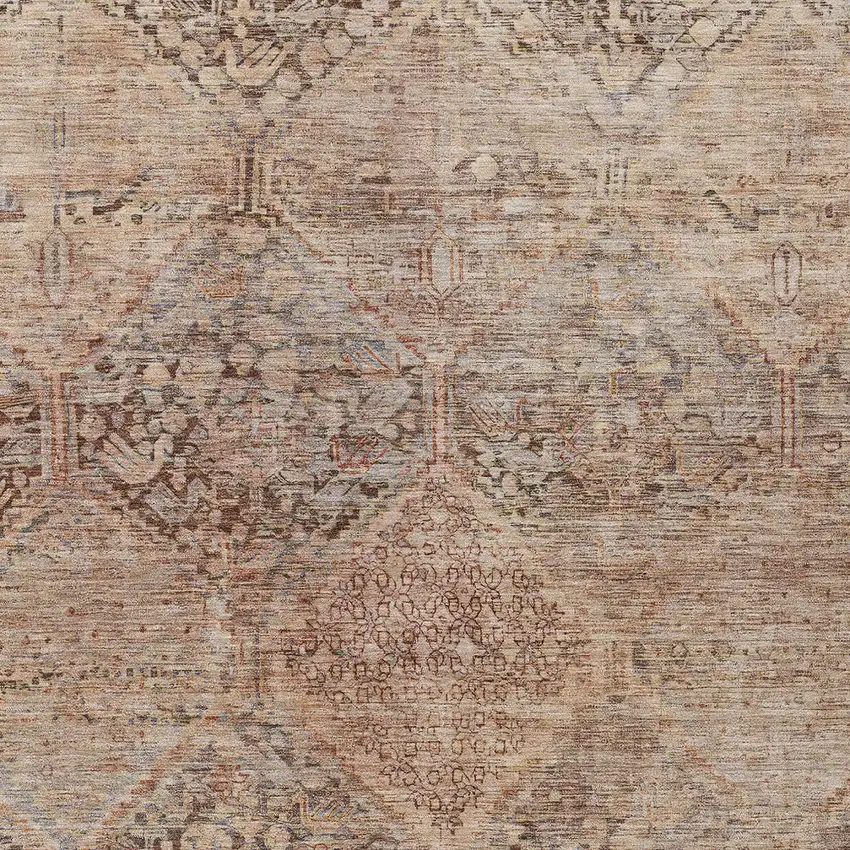 Copper And Gray Geometric Washable Indoor Outdoor Area Rug Photo 7