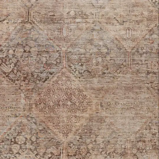 Copper And Gray Geometric Washable Indoor Outdoor Area Rug Photo 4