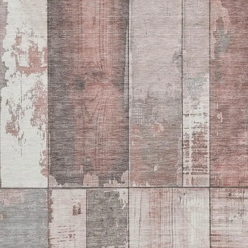 Copper And Gray Geometric Washable Indoor Outdoor Area Rug Photo 3