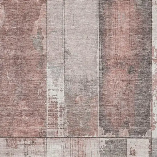 Copper And Gray Geometric Washable Indoor Outdoor Area Rug Photo 3