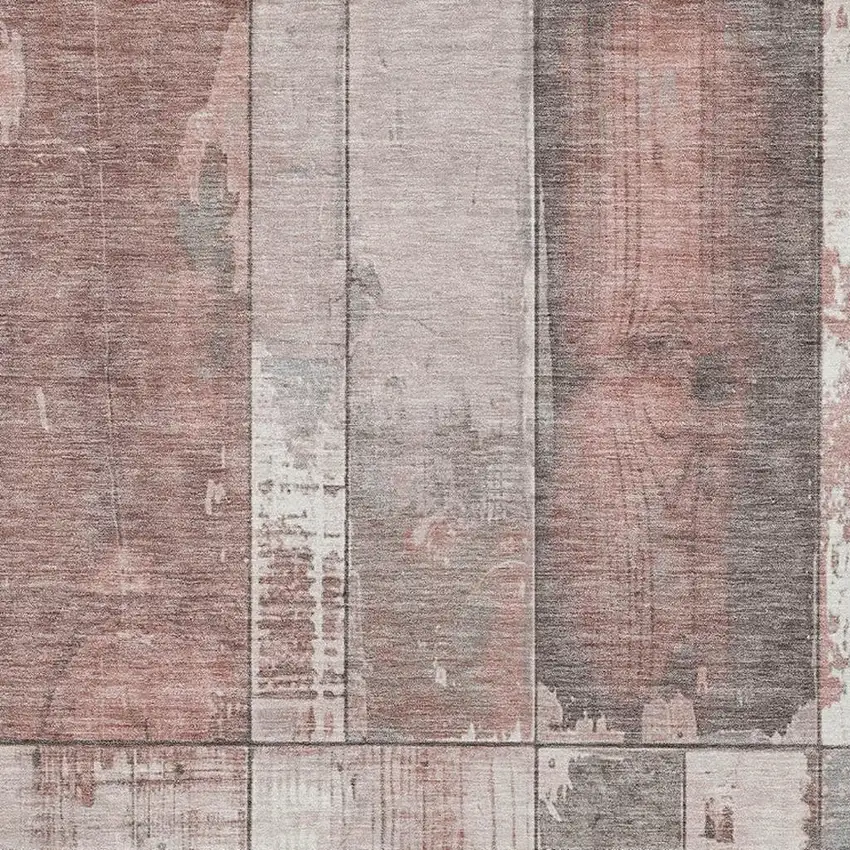 Copper And Gray Geometric Washable Indoor Outdoor Area Rug Photo 3